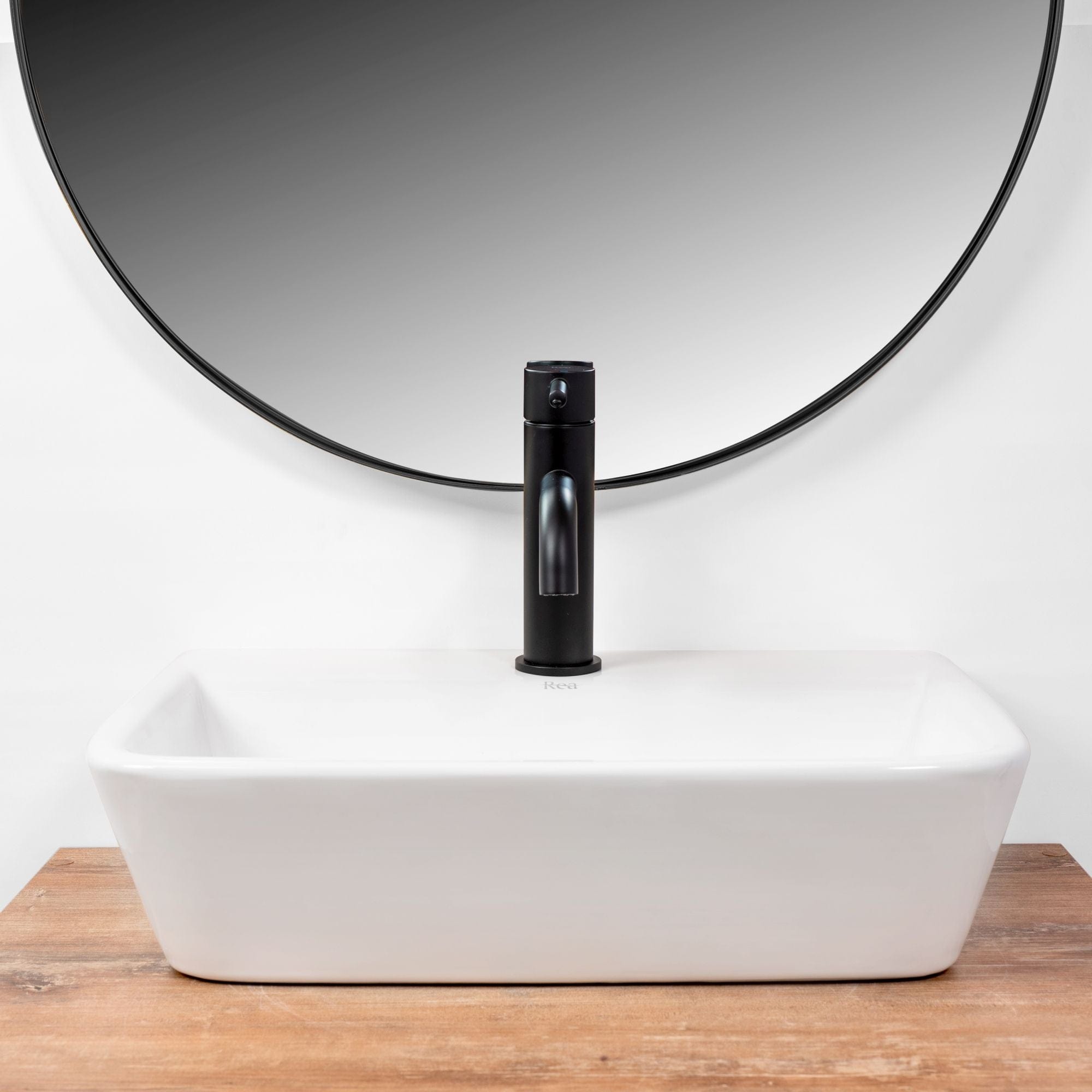 Lavoar ceramic pe blat Rea Remi, 45.5 cm, alb