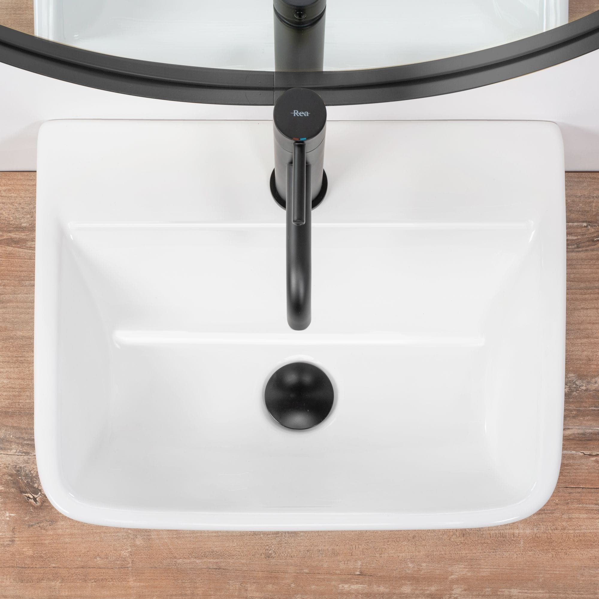 Lavoar ceramic pe blat Rea Remi, 45.5 cm, alb
