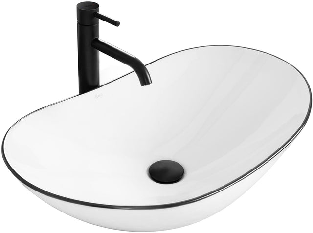 Lavoar ceramic pe blat Rea Royal, 62.5 cm, alb