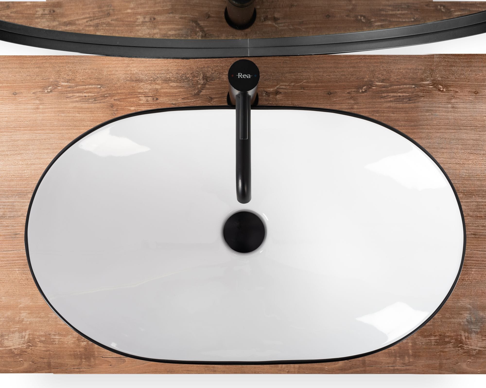 Lavoar ceramic pe blat Rea Royal, 62.5 cm, alb