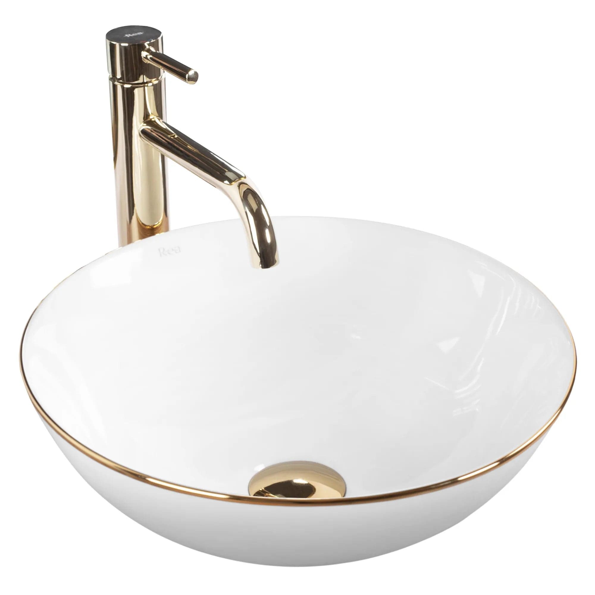 Lavoar ceramic pe blat Rea Stella, 35.5 cm, alb
