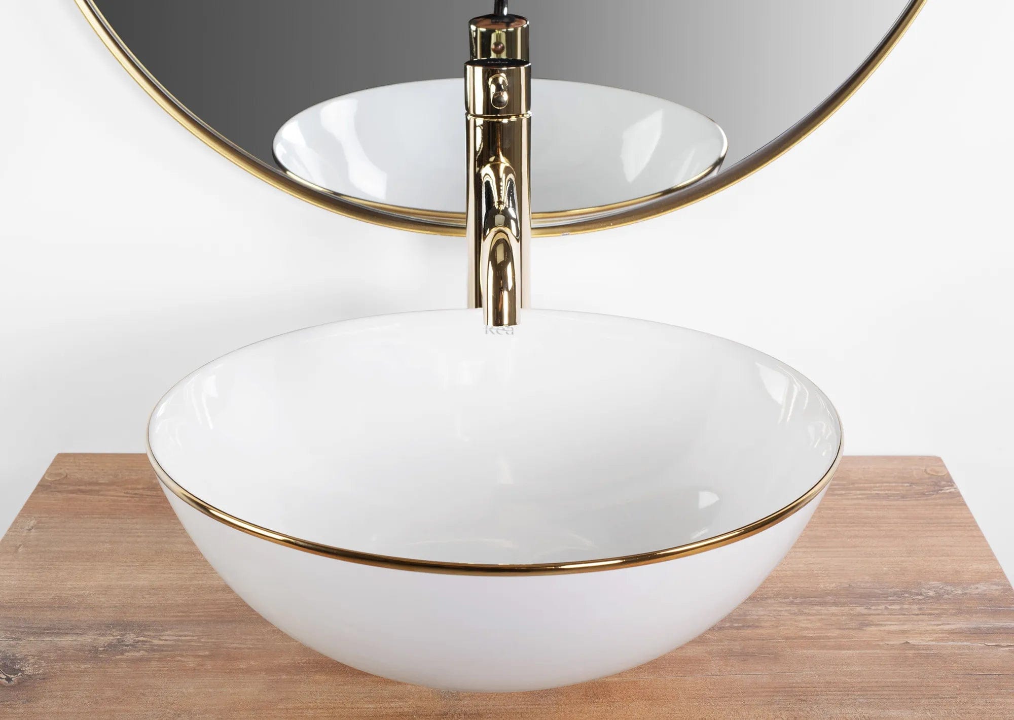 Lavoar ceramic pe blat Rea Stella, 35.5 cm, alb