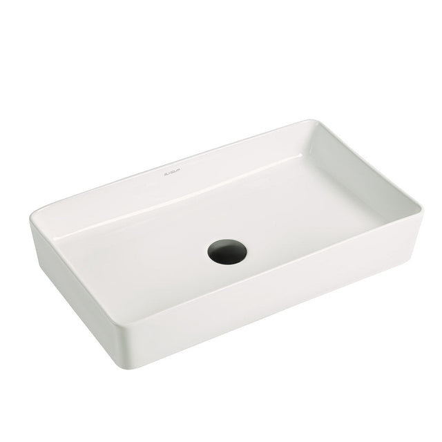 Lavoar de baie Allure, pe blat, dreptunghiular, din ceramica sanitara, 60 cm, alb lucios, Elysium