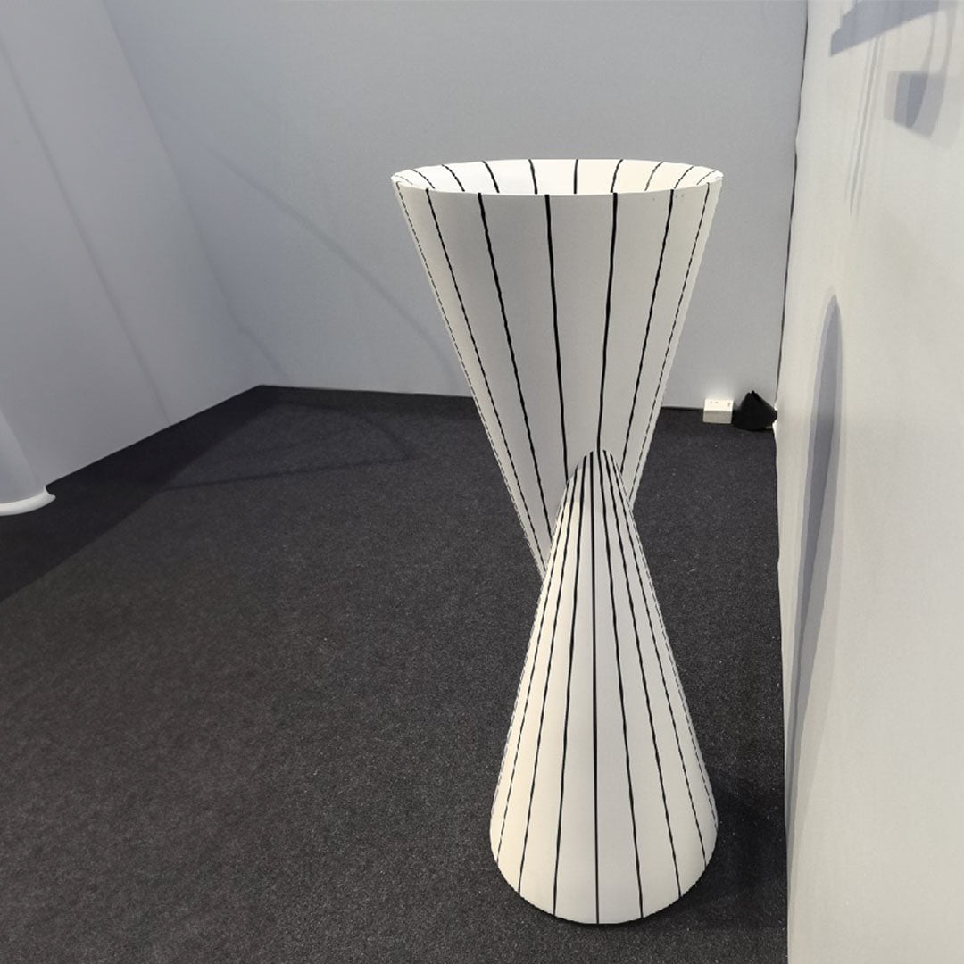 Lavoar de baie, freestanding, 36x36 cm, rotund conic, din compozit, alb, MonBlari Swing