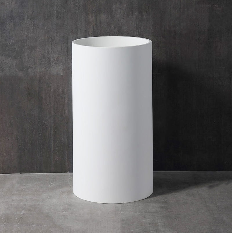 Lavoar de baie, freestanding, 45.5 cm, rotund, din compozit, alb mat, MonBlari