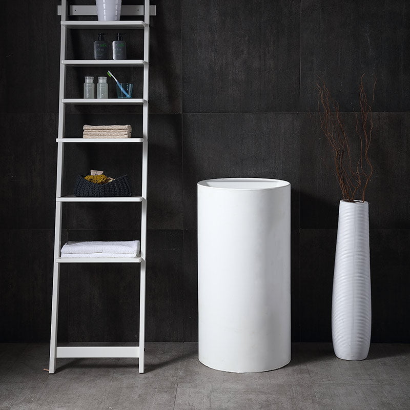 Lavoar de baie, freestanding, 45 cm, rotund, din compozit, alb, MonBlari