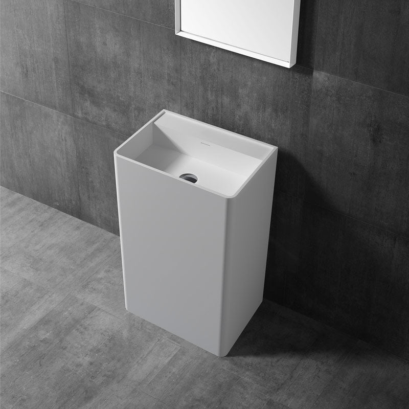 Lavoar de baie, freestanding, 50 cm, dreptunghiular, din compozit, alb mat, MonBlari