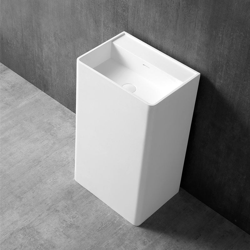 Lavoar de baie, freestanding, 50 cm, dreptunghiular, din compozit, alb mat, MonBlari