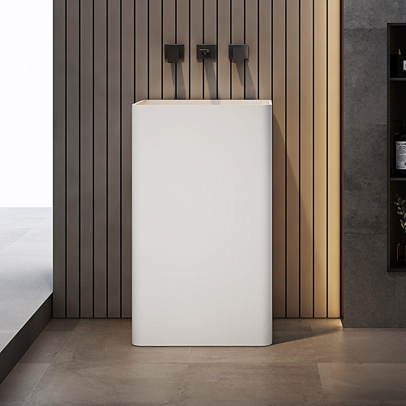 Lavoar de baie, freestanding, 50 cm, dreptunghiular, din compozit, alb mat, MonBlari
