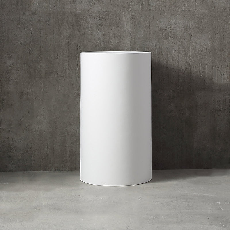 Lavoar de baie, freestanding, 50 cm, rotund, din compozit, alb mat, MonBlari