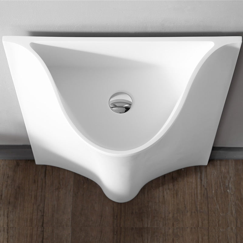 Lavoar de baie, freestanding, 65 cm, ovala, din compozit, alb mat, MonBlari