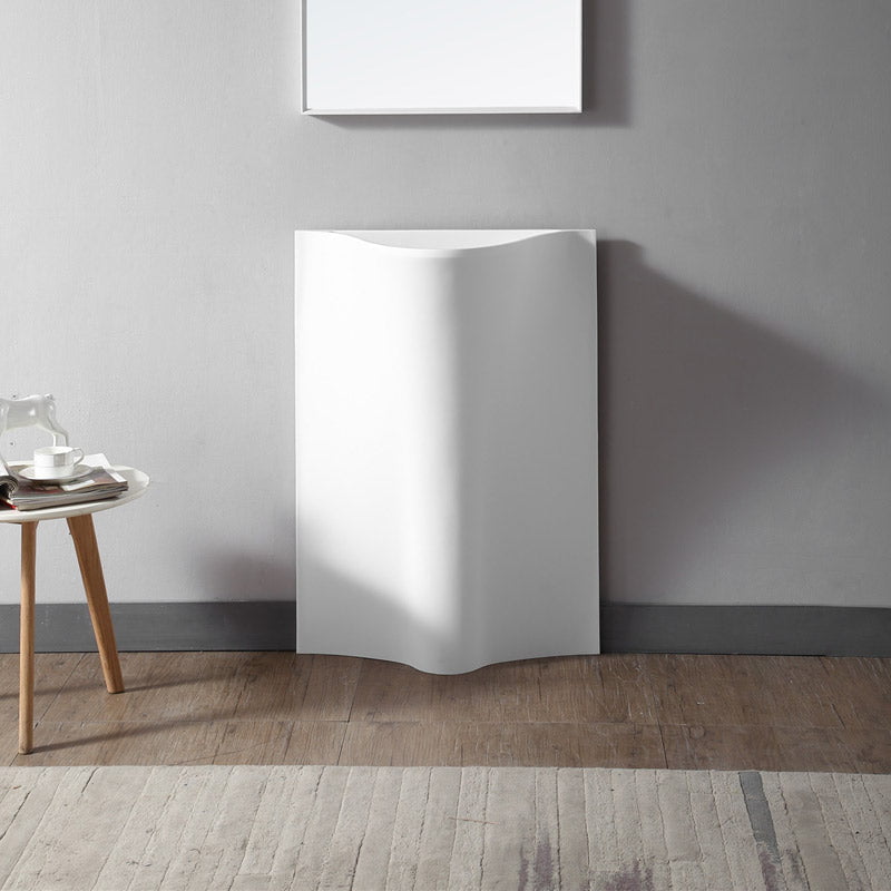 Lavoar de baie, freestanding, 65 cm, ovala, din compozit, alb mat, MonBlari