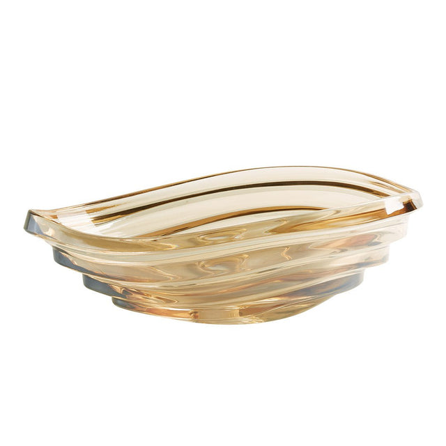 Lavoar de baie Glami, pe blat, oval, din sticla, 50 cm, transparent, Elysium