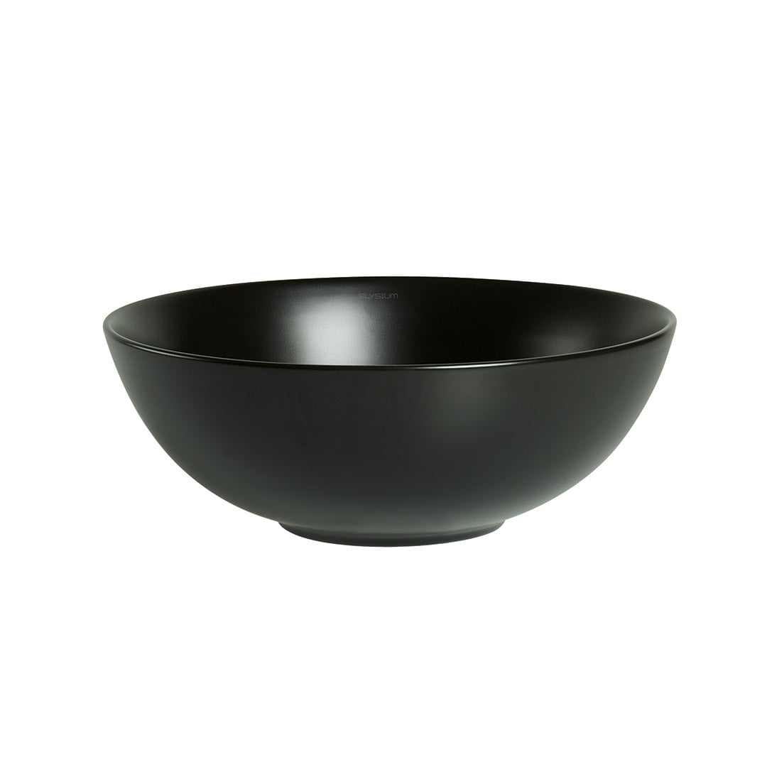 Lavoar de baie Loire, pe blat, rotund, din ceramica sanitara, 41.5 cm, negru mat, Elysium