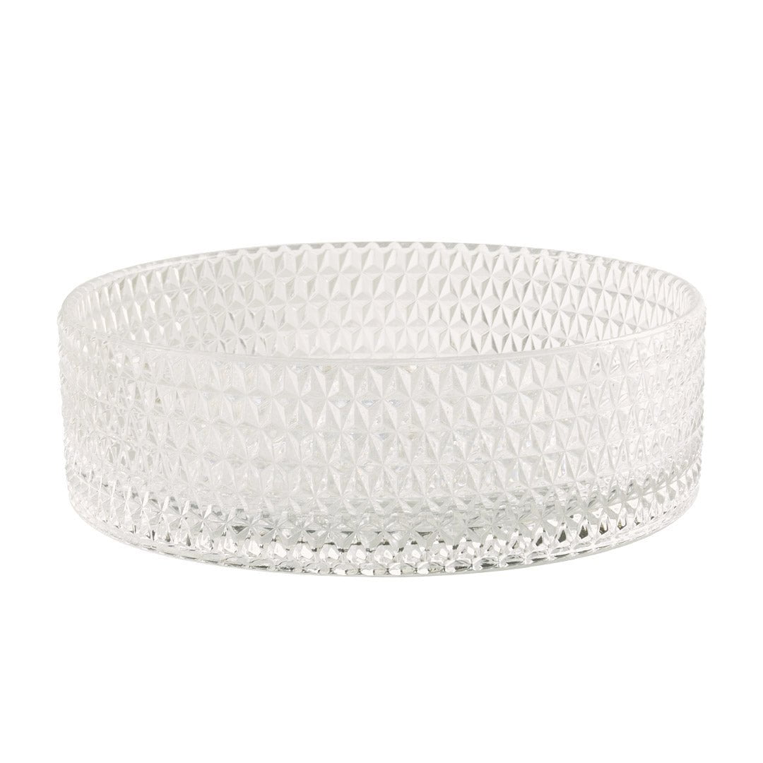 Lavoar de baie Lunara, pe blat, rotund, din sticla, 36 cm, transparent, Elysium