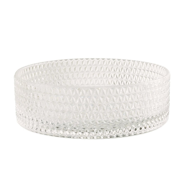Lavoar de baie Lunara, pe blat, rotund, din sticla, 36 cm, transparent, Elysium