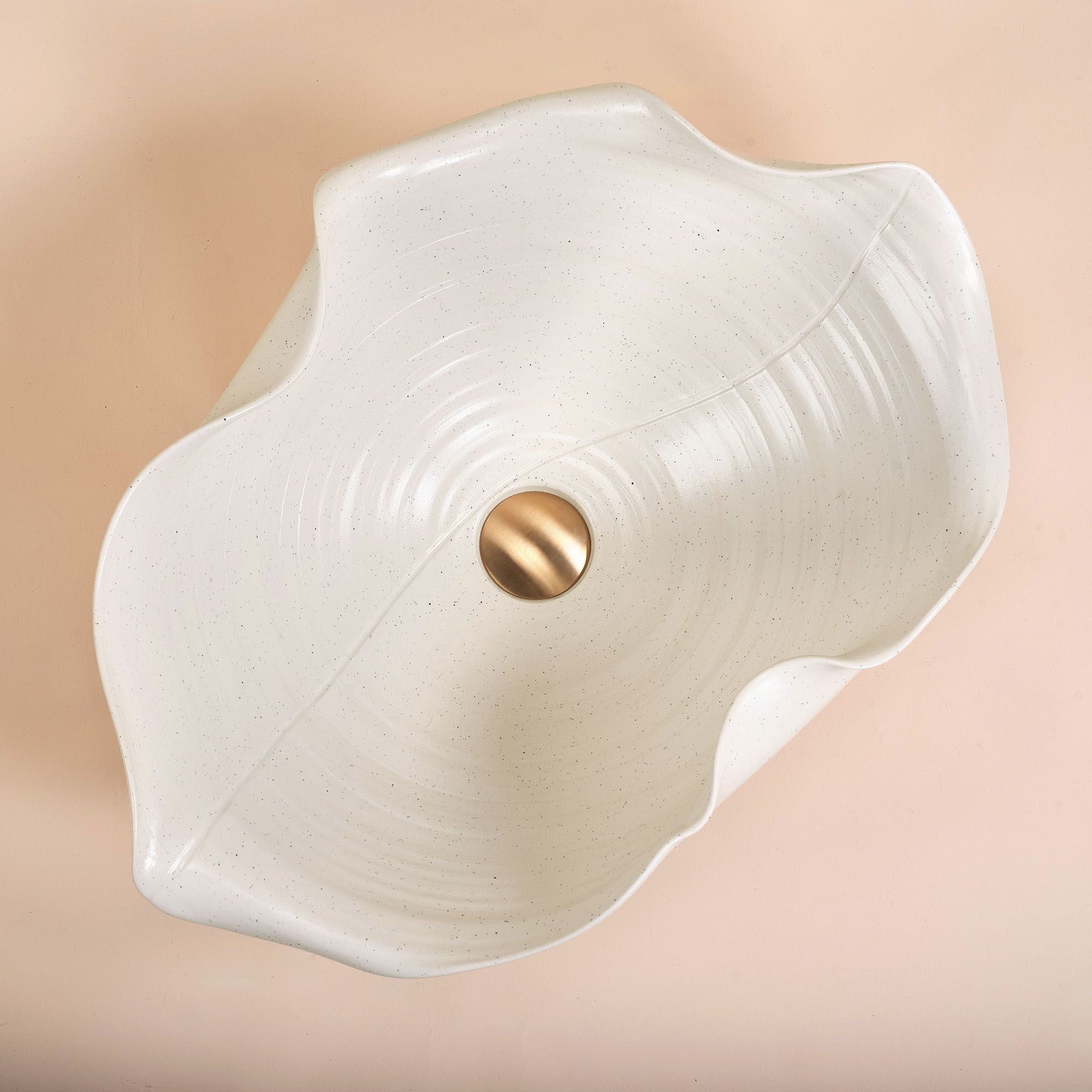 Lavoar de baie, pe blat, oval, 54 cm, bej, Rea