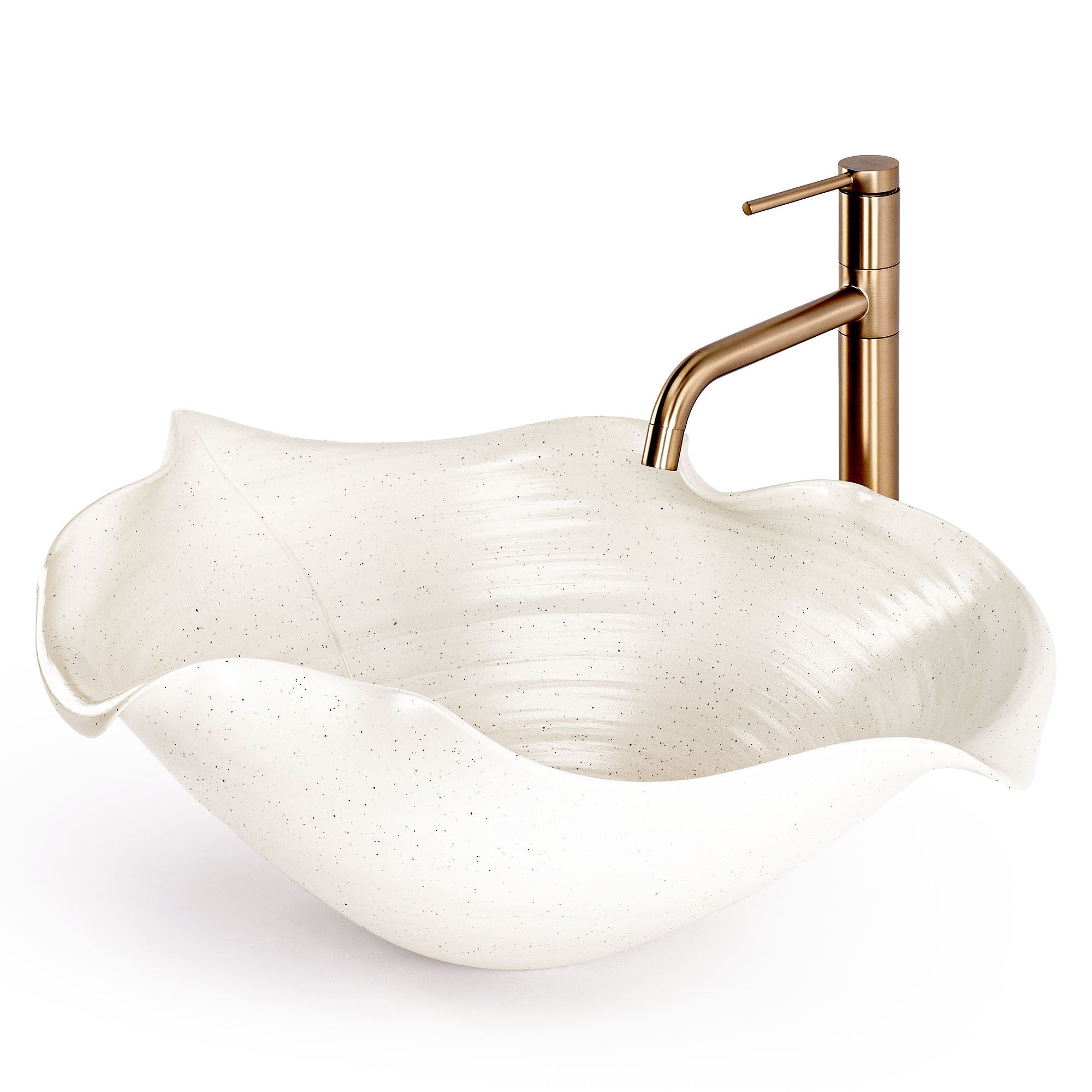 Lavoar de baie, pe blat, oval, 54 cm, bej, Rea