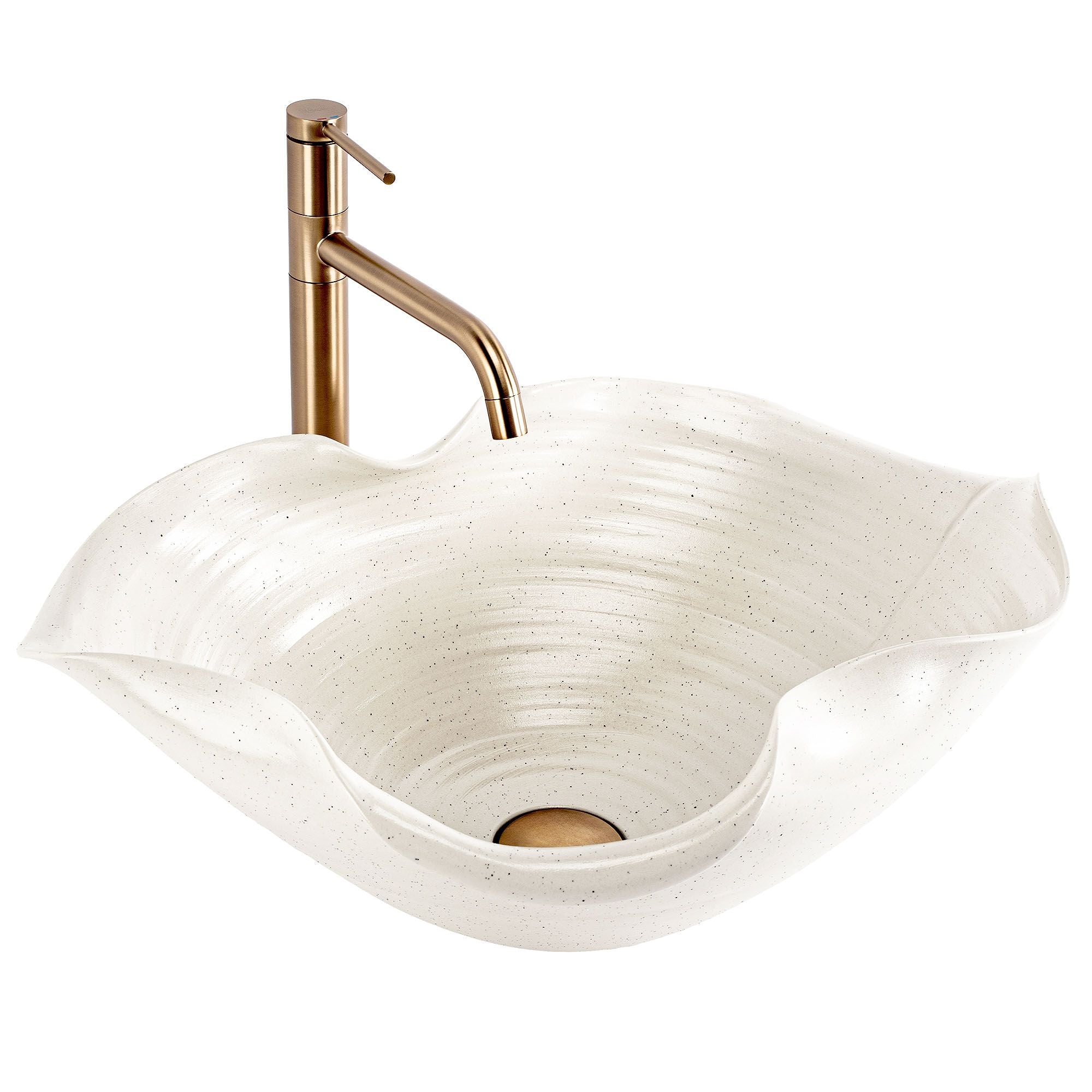 Lavoar de baie, pe blat, oval, 54 cm, bej, Rea