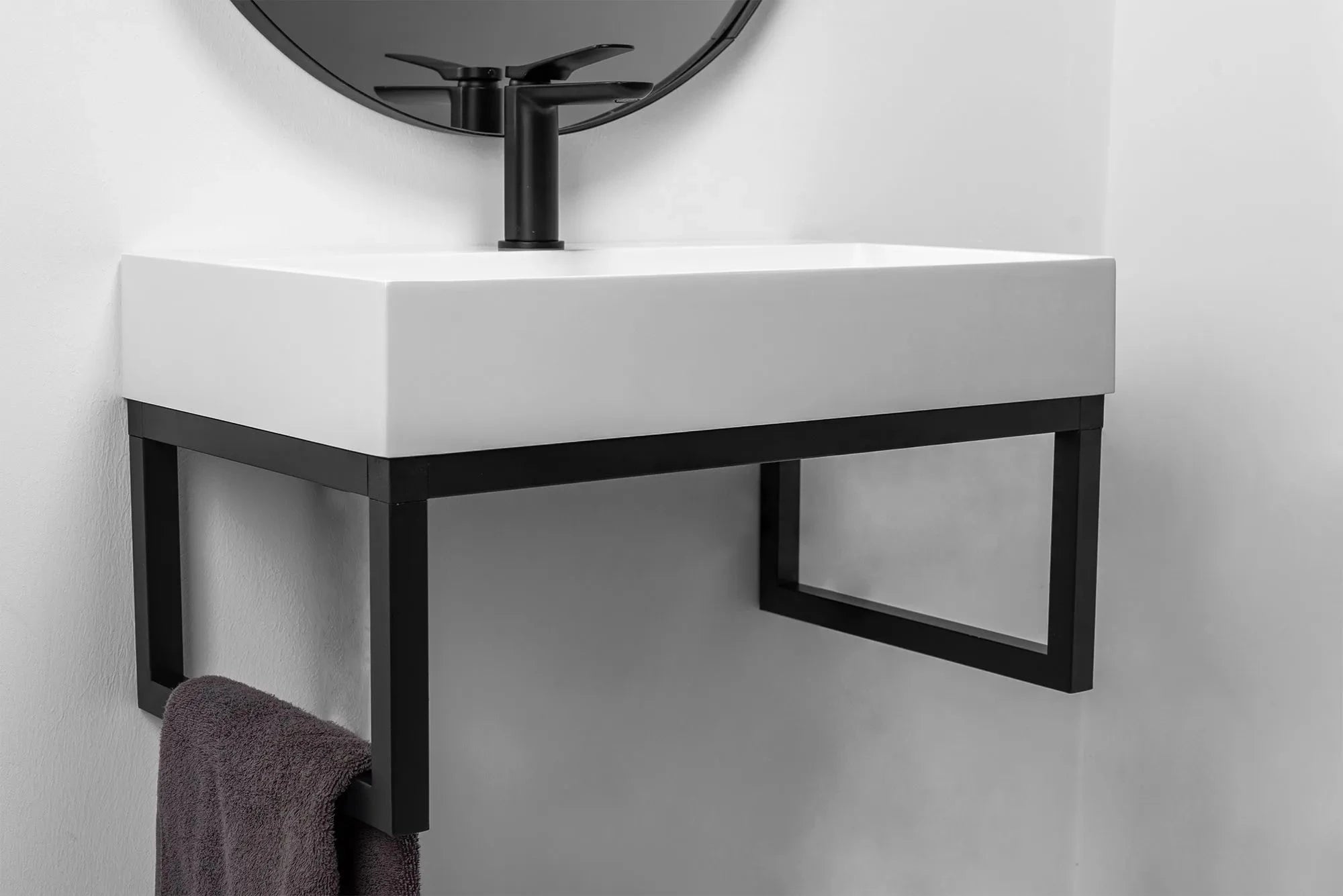 Lavoar din conglomerat Goya, 50 cm, alb + cadru