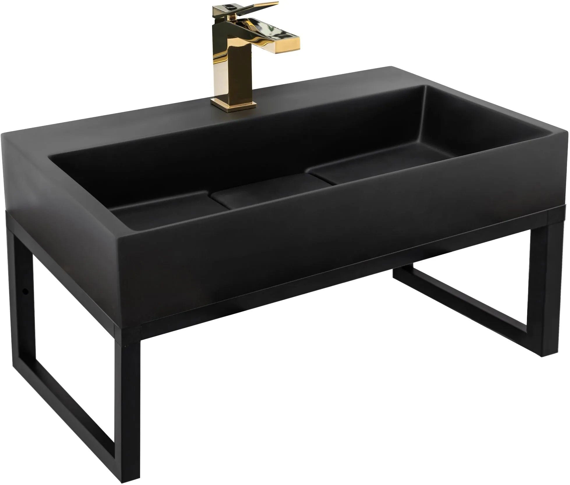 Lavoar din conglomerat Goya, 70 cm, negru + cadru
