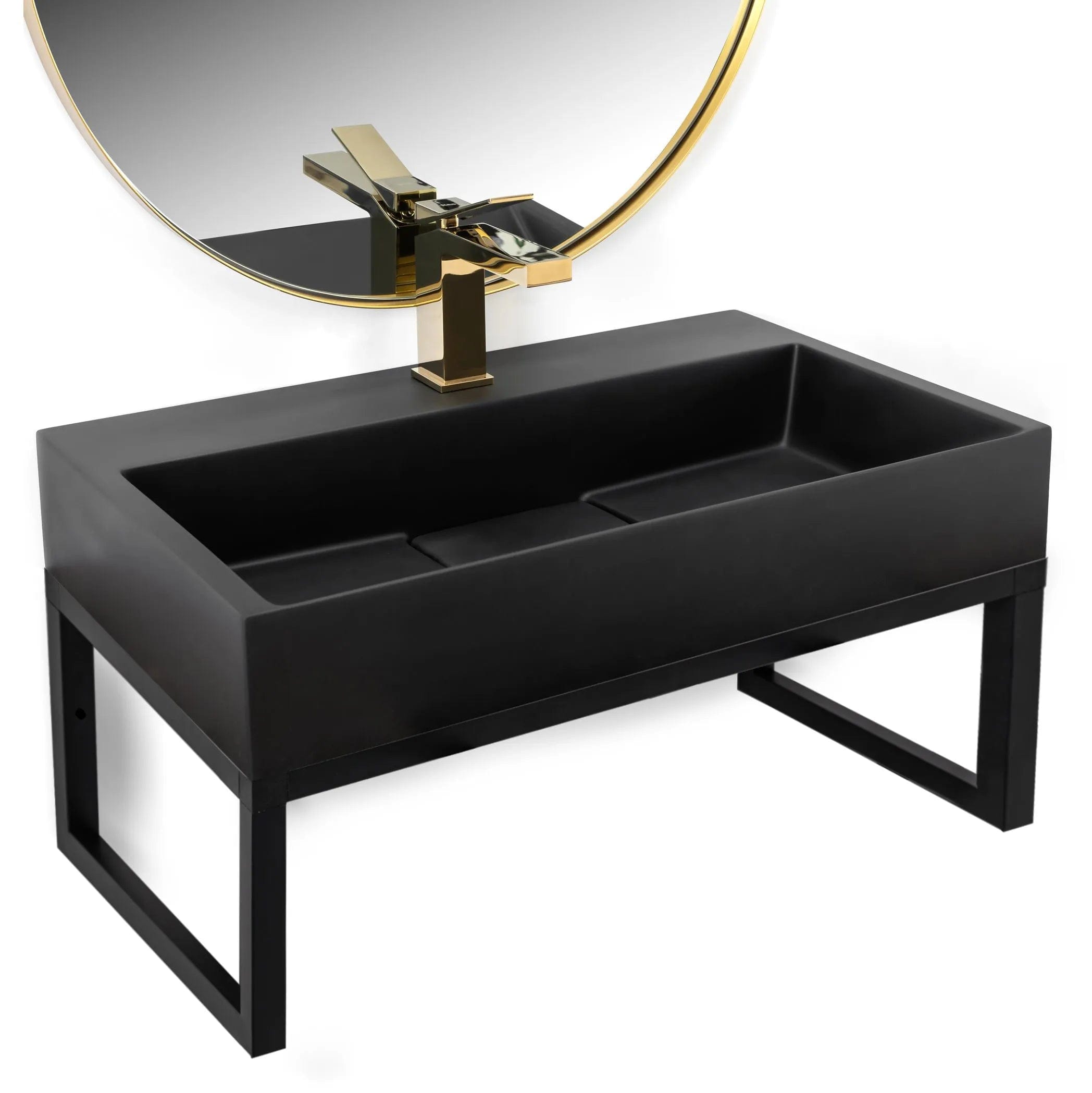Lavoar din conglomerat Goya, 70 cm, negru + cadru