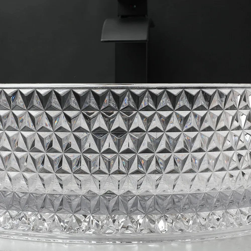 Lavoar din sticla pe blat Rea Cristal, 35.5 cm, transparent
