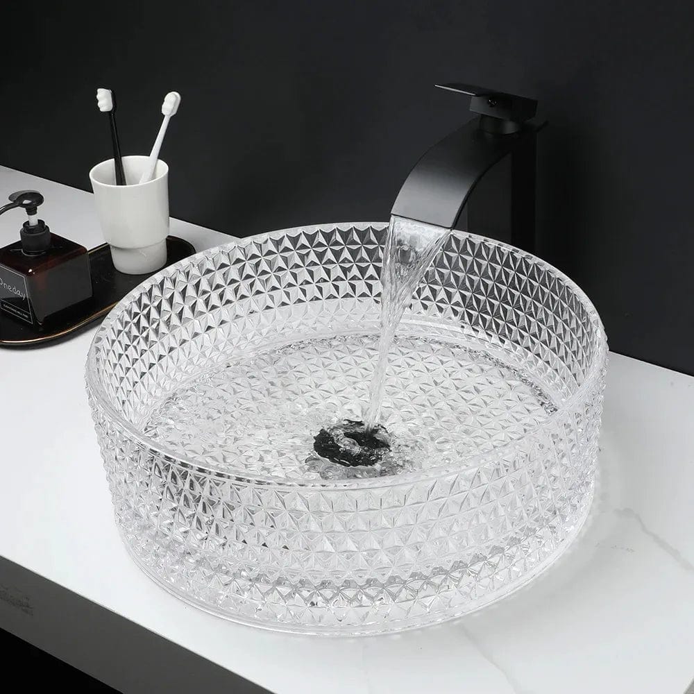 Lavoar din sticla pe blat Rea Cristal, 35.5 cm, transparent
