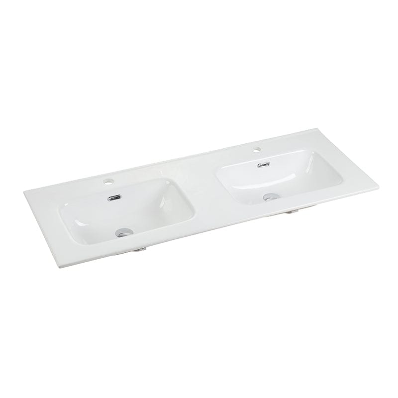 Lavoar dublu incastrat Fluminia, Siena-120, dreptunghiular, 121x46 cm, alb