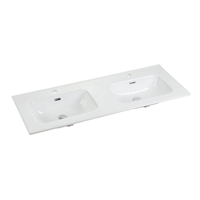 Lavoar dublu incastrat Fluminia, Siena-120, dreptunghiular, 121x46 cm, alb