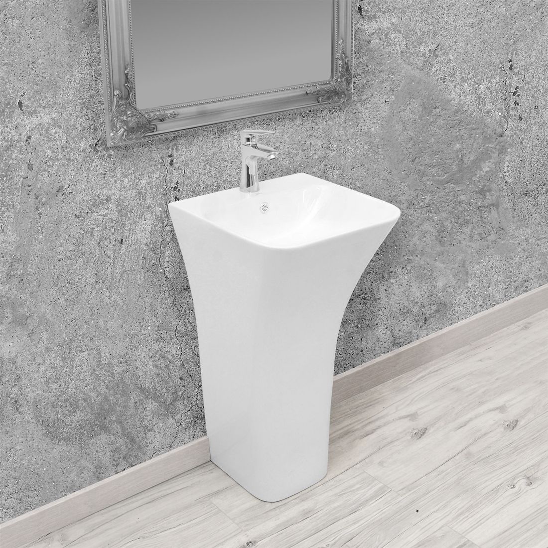 Lavoar freestanding 45.5 cm ceramic alb lucios – Rea Ada Slim