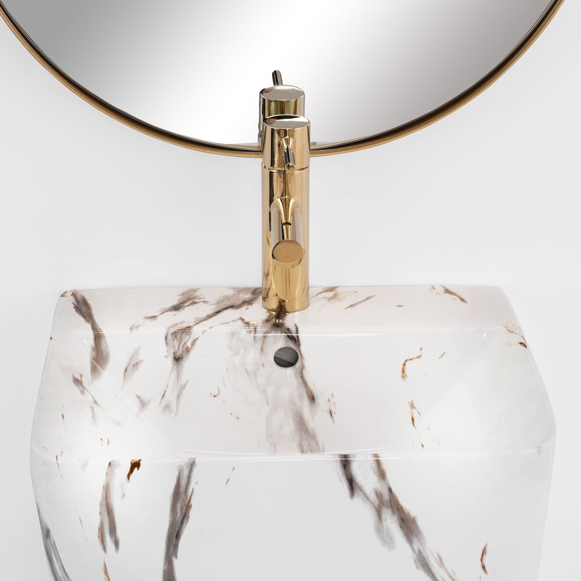 Lavoar freestanding dreptunghiular 44 cm ceramic imitatie piatra- Rea Aris