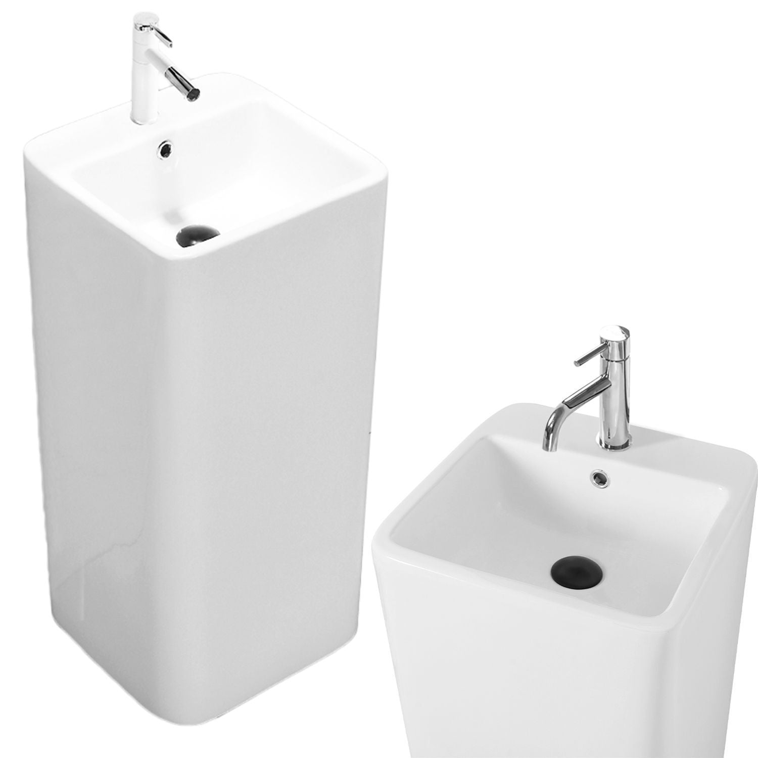 Lavoar freestanding Rea Calani Frida, 40 cm, alb