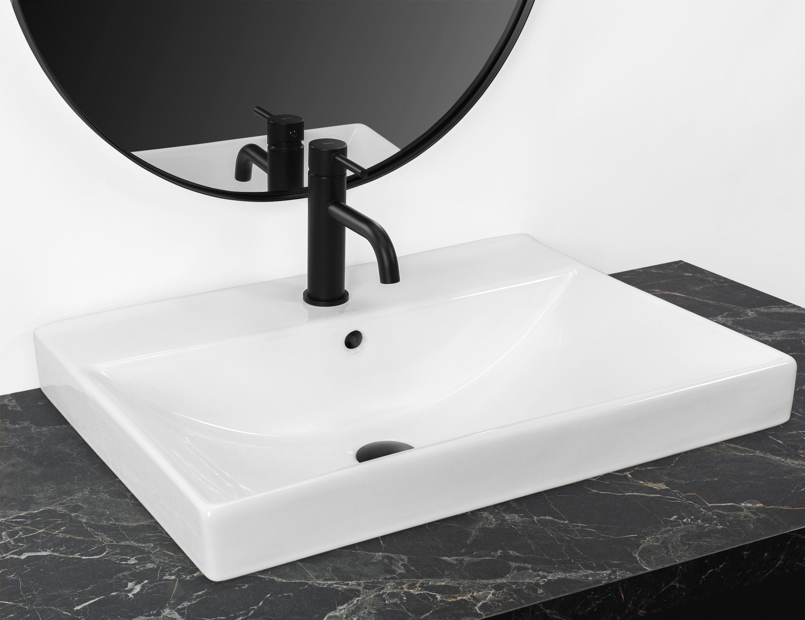 Lavoar incastrat ceramic, Rea Mandy, latime de 46 cm, alb