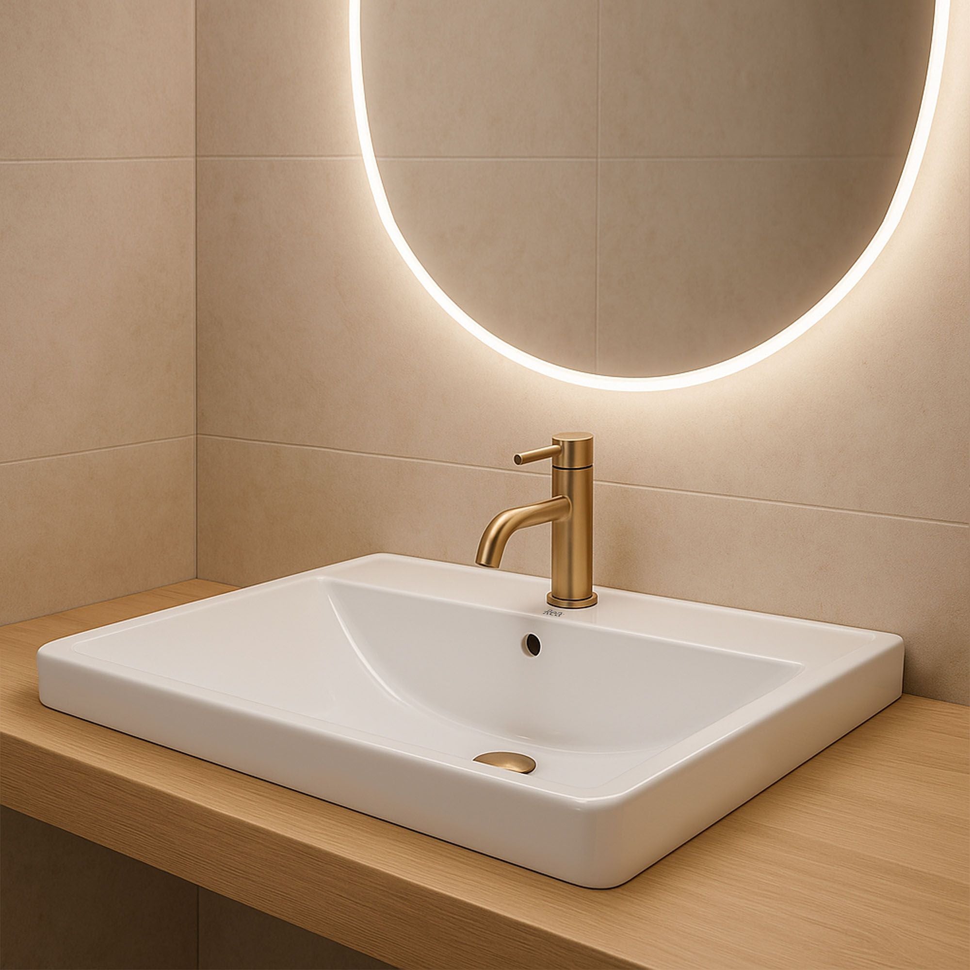 Lavoar incastrat Rea Alisha, 60 cm,. alb