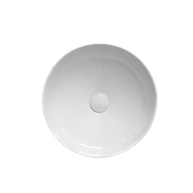 Lavoar pe blat Alice Fluminia, rotund, 40 cm, alb