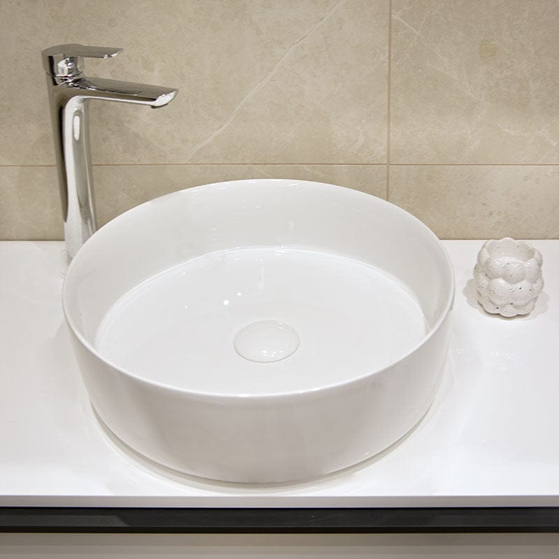 Lavoar pe blat Alice Fluminia, rotund, 40 cm, alb