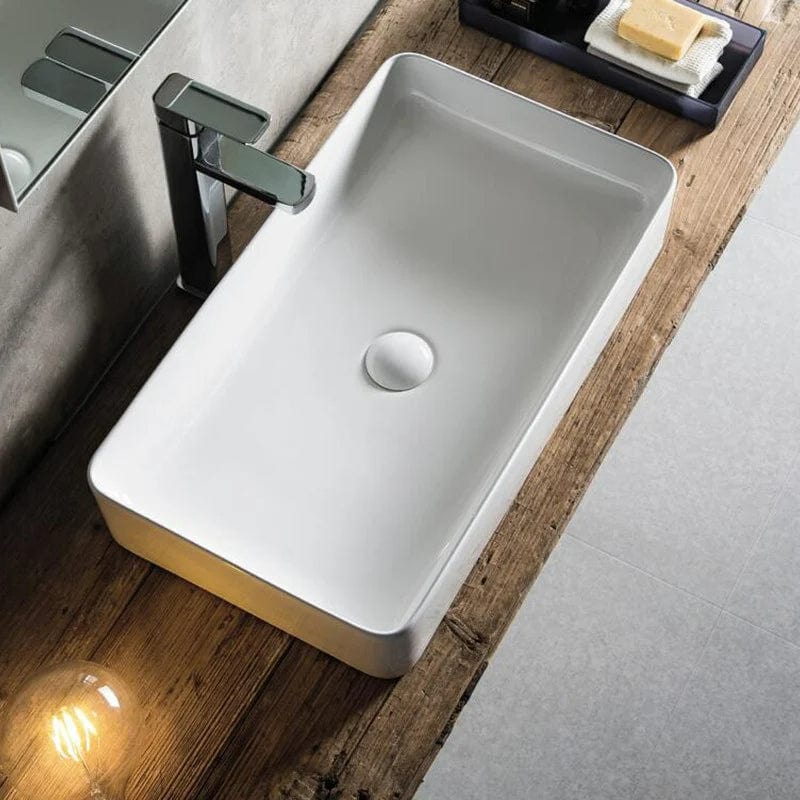 Lavoar pe blat Art Basin Lena-50 Fluminia, 50.5x34 cm, dreptunghiular, alb