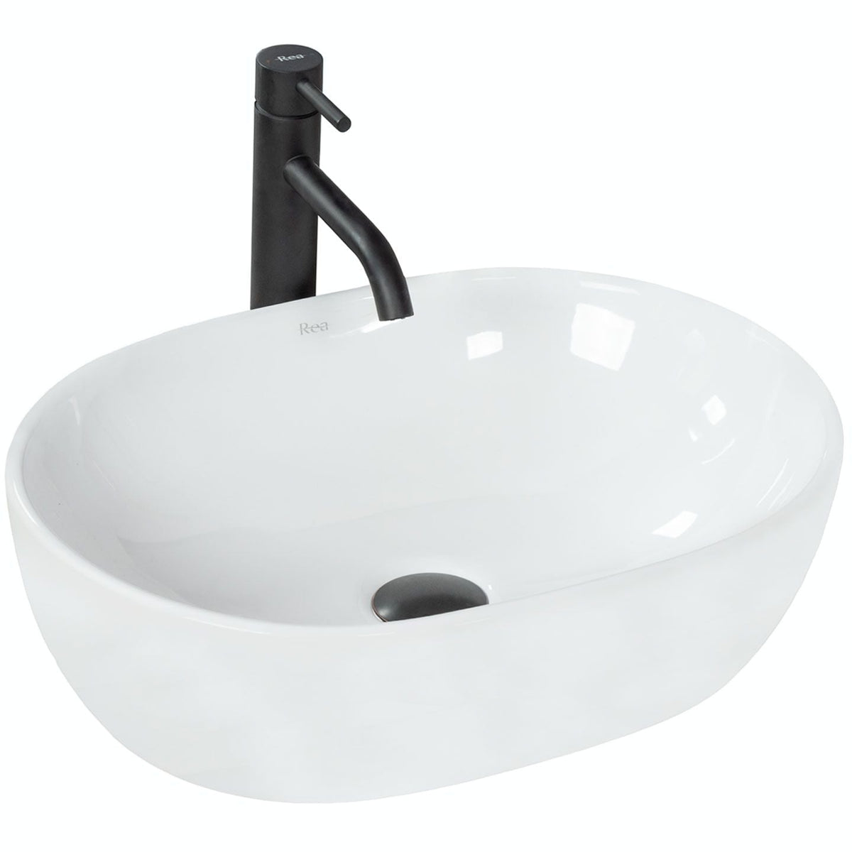 Lavoar pe blat ceramic Rea Amelia , 48x34.5 cm,  alb