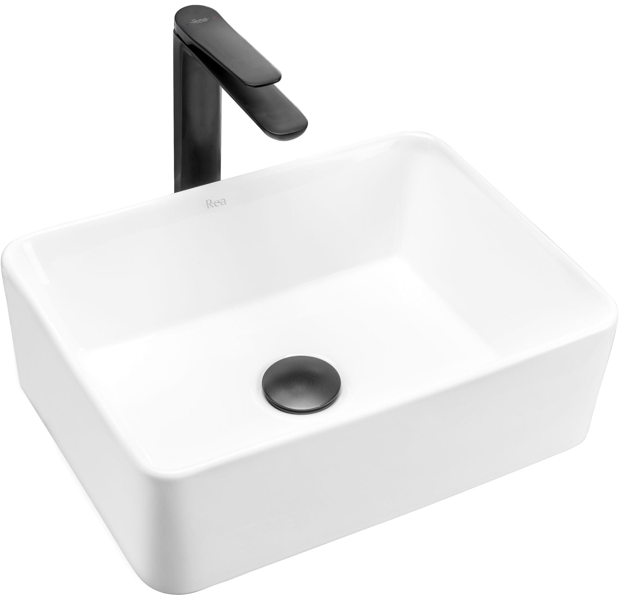 Lavoar pe blat ceramic Rea Anita Mini  , latime de 31  cm,  alb