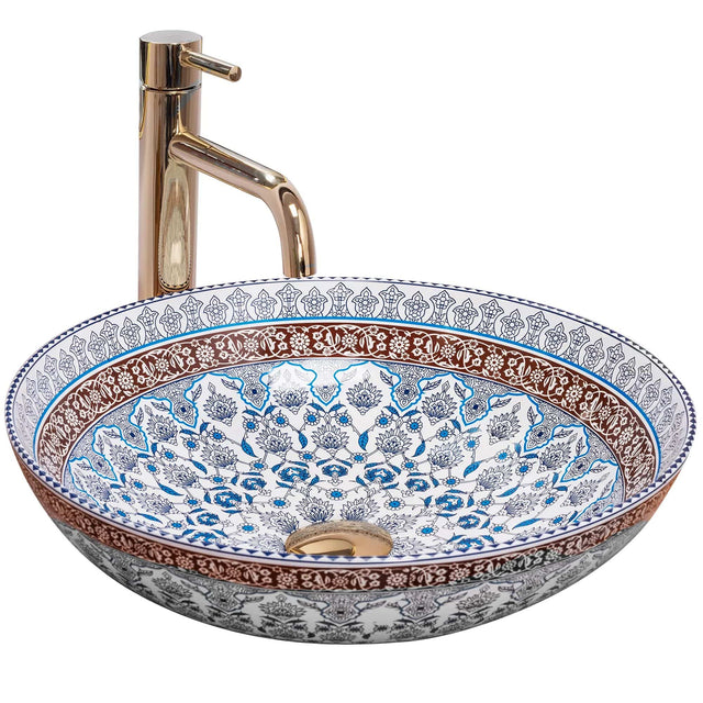 Lavoar pe blat ceramic Rea Arte, latime de 40 cm, albastru