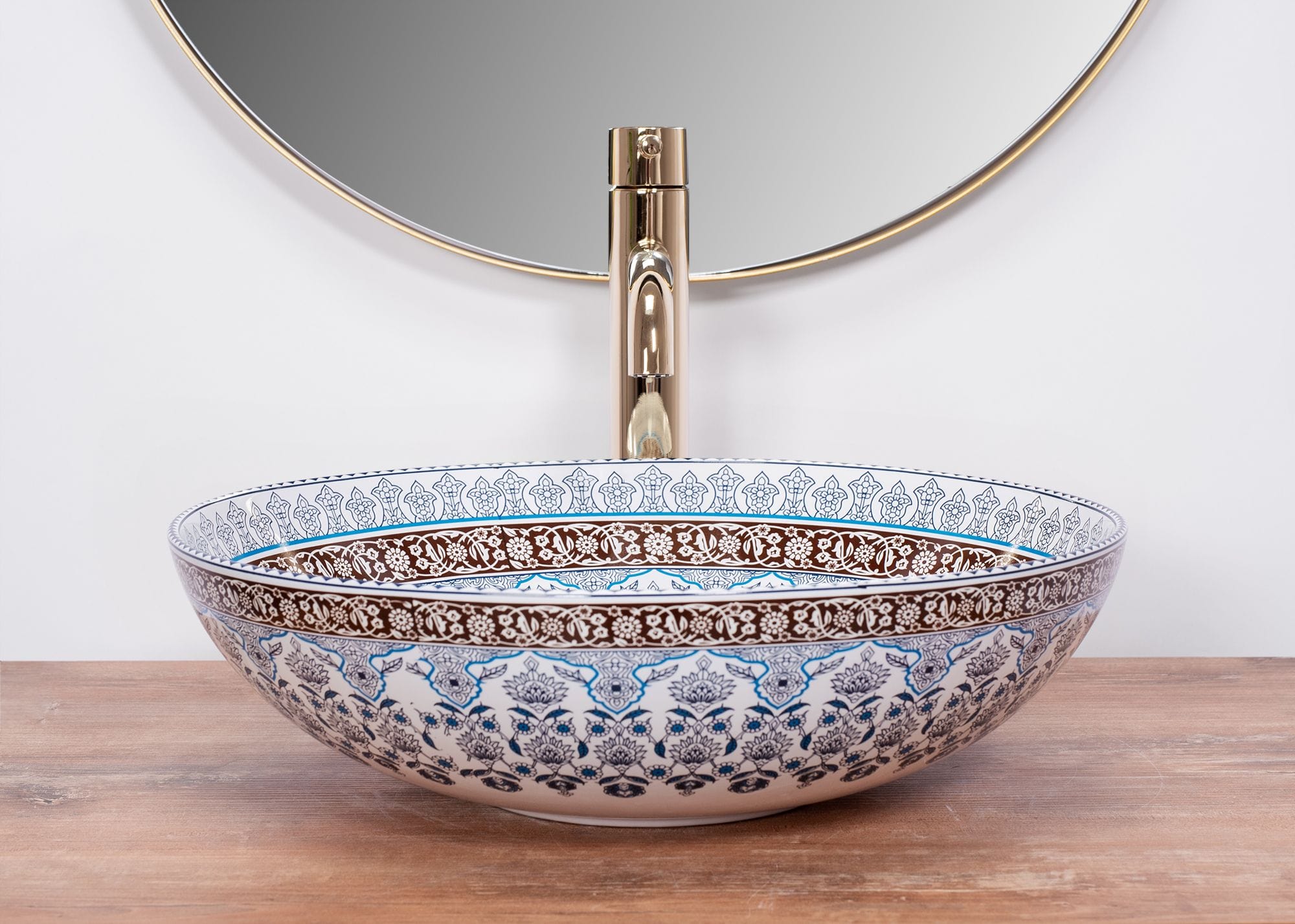 Lavoar pe blat ceramic Rea Arte, latime de 40 cm, albastru