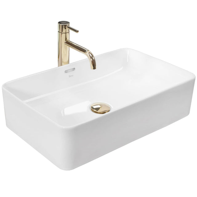 Lavoar pe blat ceramic Rea Berta 55  , latime de 35.5  cm,  alb