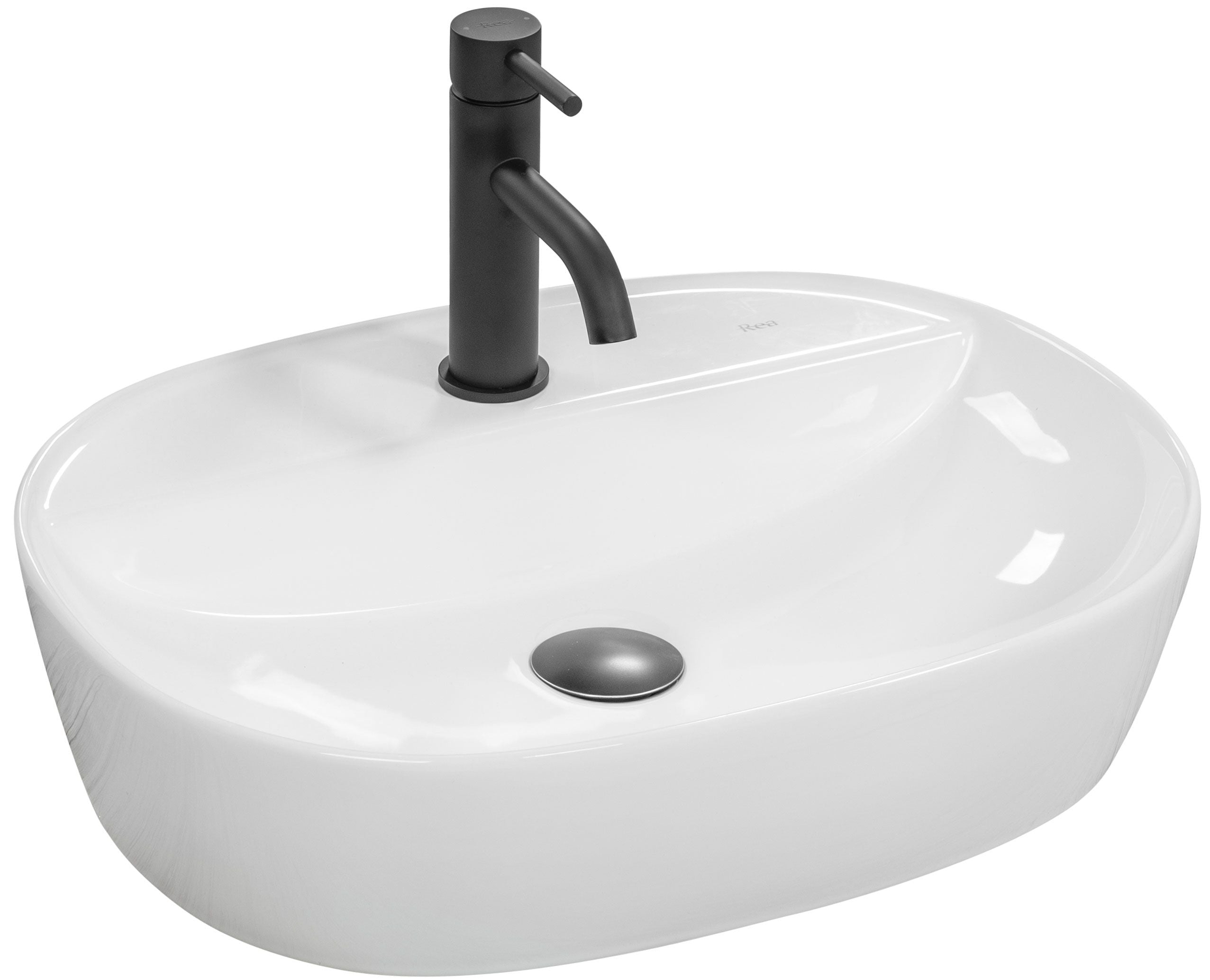 Lavoar pe blat ceramic Rea Carina  , latime de 38.5 cm,  alb