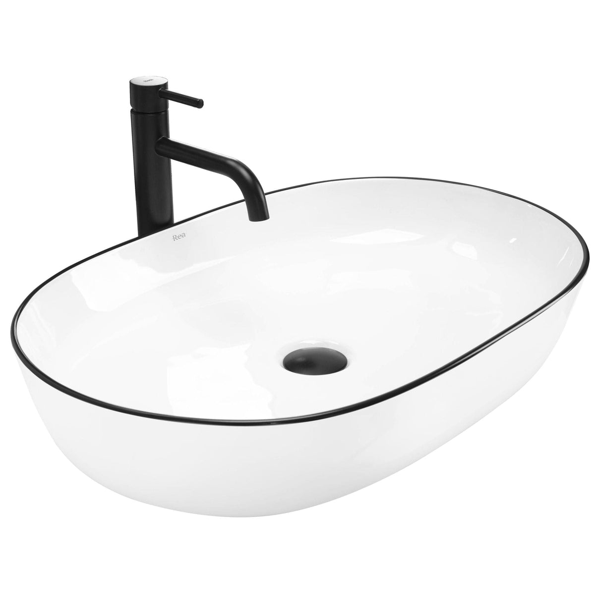 Lavoar pe blat ceramic Rea Cleo , 60.5 cm, alb