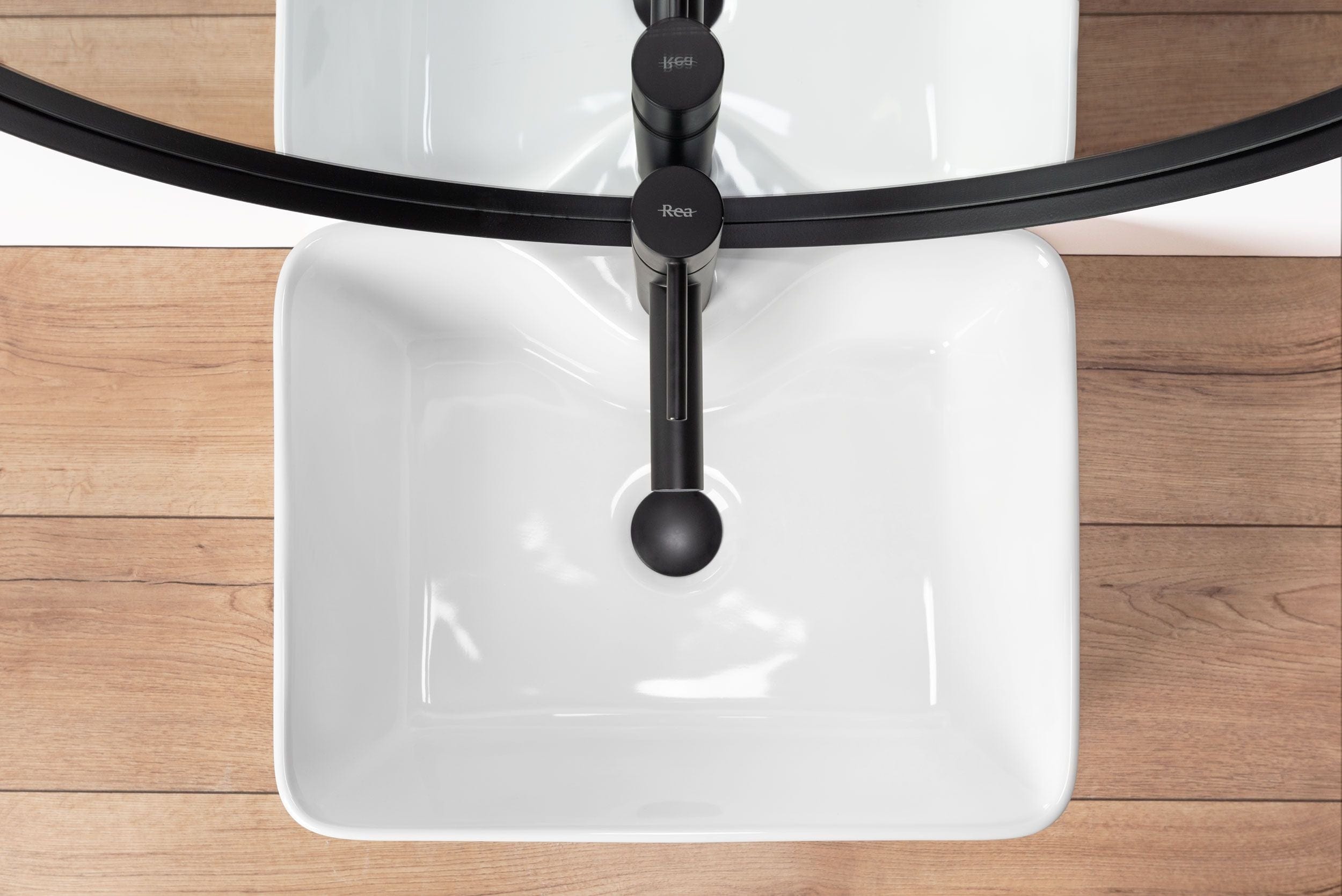 Lavoar pe blat ceramic Rea Kelly , latime de 38 cm, alb