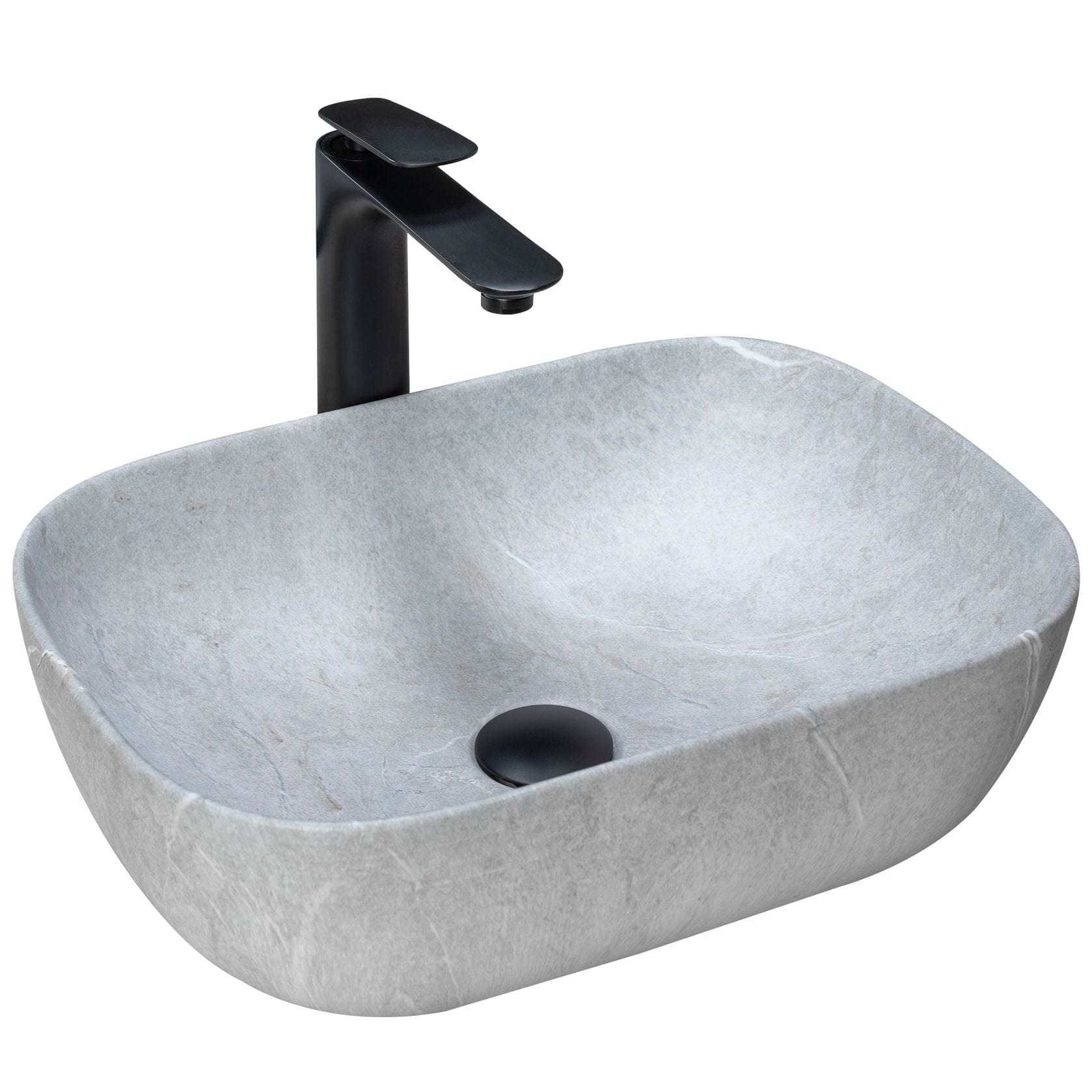 Lavoar pe blat ceramic Rea Livia  , latime de 33.5 cm,  gri