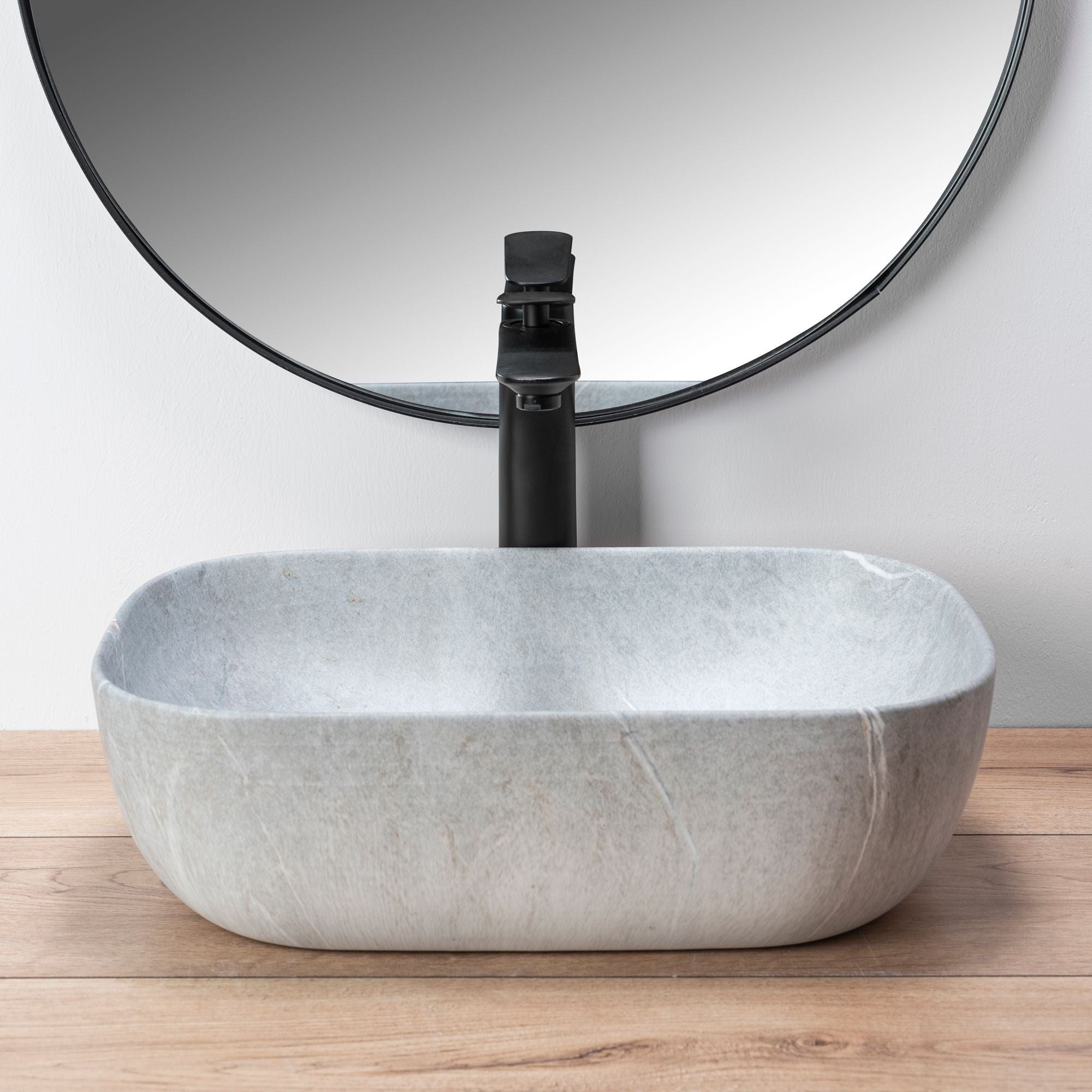 Lavoar pe blat ceramic Rea Livia  , latime de 33.5 cm,  gri