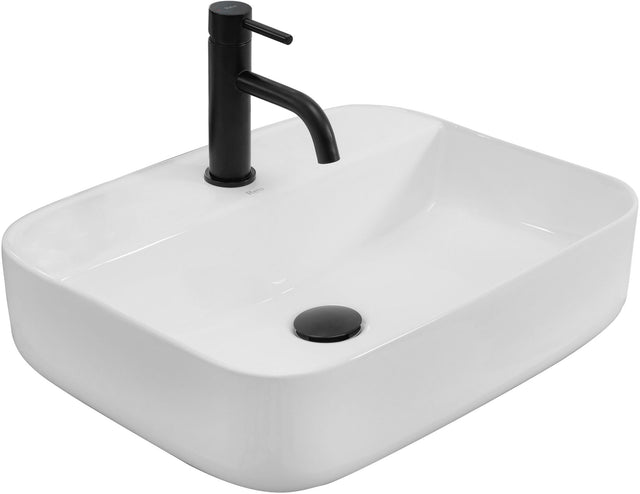 Lavoar pe blat ceramic Rea Martina  , latime de 41 cm,  alb