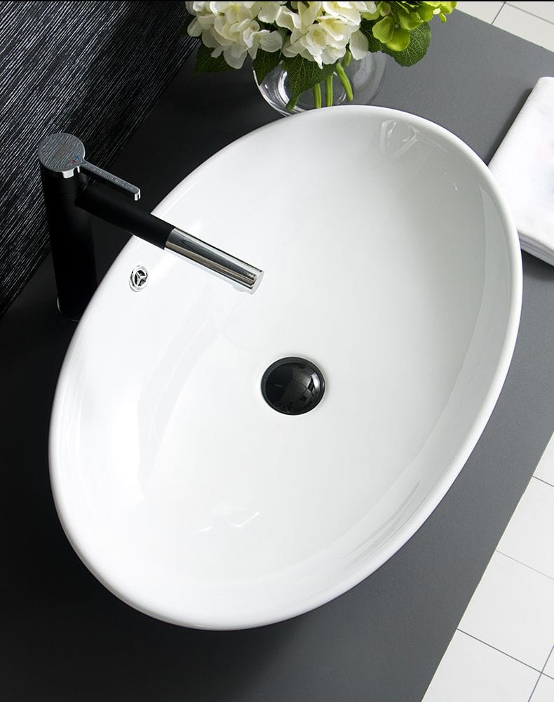 Lavoar pe blat ceramic Rea Olga  , latime de 41.5 cm,  alb